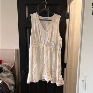 Draper James white Sleeveless V-Neck Dress